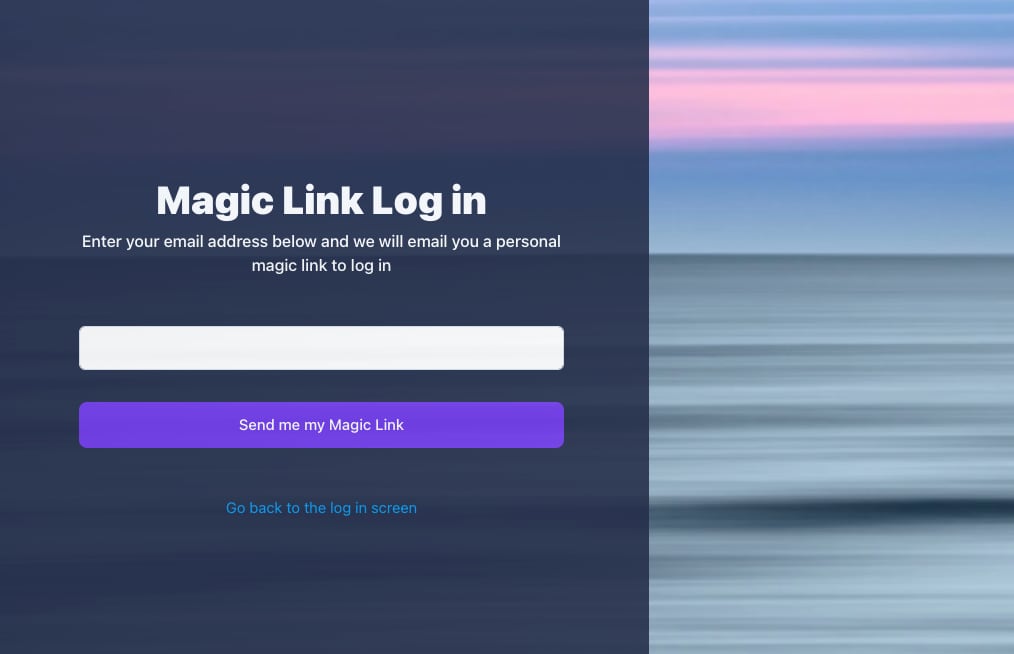 Helpmonks login with a magic link